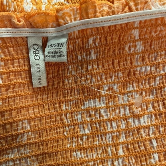 NWOT Cato Spring Bloom Ruched Bodice Plus Size Cropped Square Neck Blouse - Picture 3 of 5